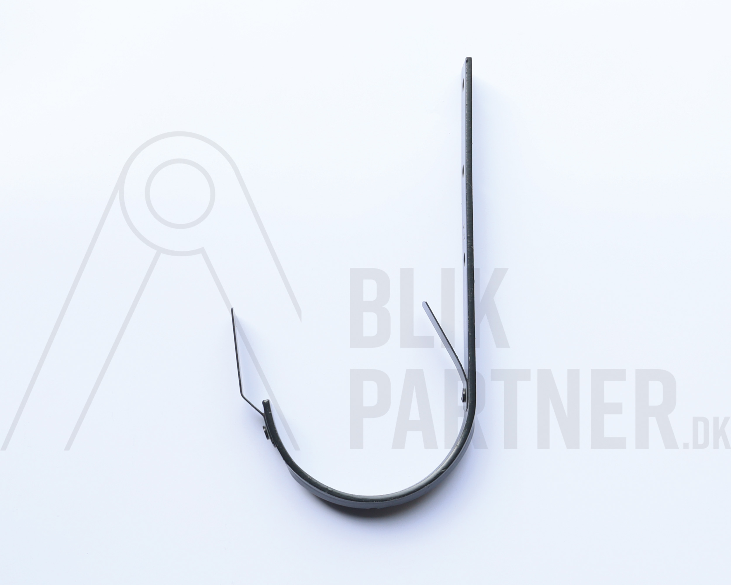 Rendejern, 1/2 rund, 280(11"), Galv. jern, Sort Grå RAL 7021